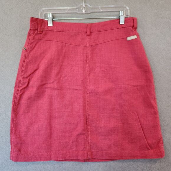 Woolrich Skirt Womens 10 A-Line Wild Cherry Pink Red Modest Academia 100% Cotton - Picture 6 of 9
